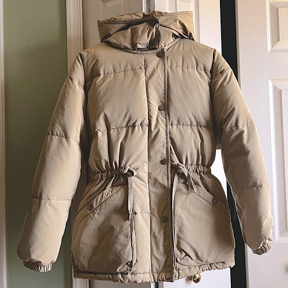 ZARA 3/4 PUFFER WITH HOOD - Picture 1 of 4